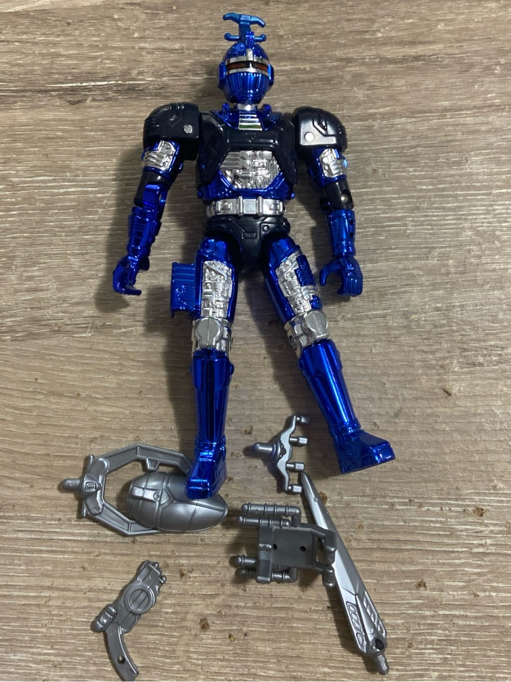 Blue Stinger Beetleborg 6" 1996 Metallic Beetleborgs Bandai with Accessories